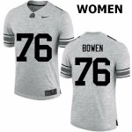 Women's Ohio State Buckeyes #76 Branden Bowen Gray Nike NCAA College Football Jersey Trade GFD3044PM